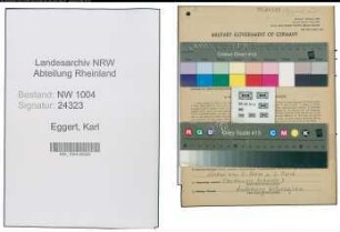 Entnazifizierung Karl Eggert , geb. 28.04.1885 (Schleusenwaerter)