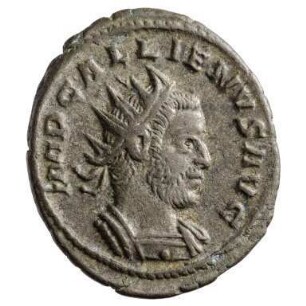 Münze, Antoninian, 256 - 257 n. Chr.