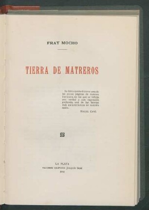 [Cita de] Miguel Cané