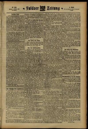 Zweite Ausgabe vom Montag, den 21. Oktober 1912.
