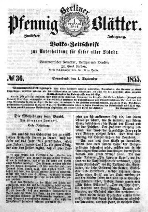No. 36, Sonnabend, den 1. September