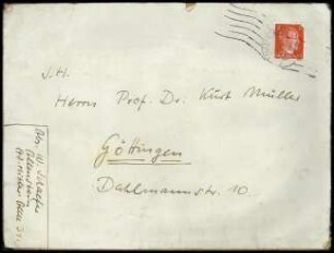 Briefumschlag W. Schaefer an K. Mueller
