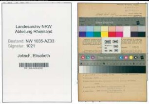 Entnazifizierung Elisabeth Joksch , geb. 29.11.1922 (Stenotypistin)