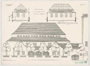 Fischer, Theodor; Stuttgart, Heusteigstr.; Sammelschulhaus - Turnhalle (Ansicht, Schnitte)