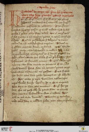 Tractatus de corpore Christi