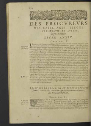 Des procureurs des bailliages ... Titre XXXIV.