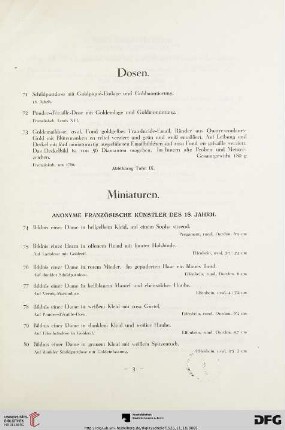 Dosen (Nr. 71-73)