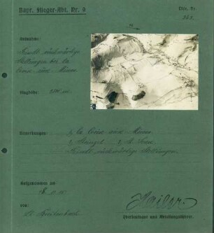 Foto feindlicher rückwärtiger Stellungen bei La-Croix-aux-Mines (Luftbild)