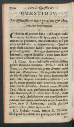 Quaestio IV. De distinctione inter gratiam & charitatem habitualem.