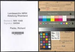 Entnazifizierung Richard Packe , geb. 20.01.1891 (Metzger)