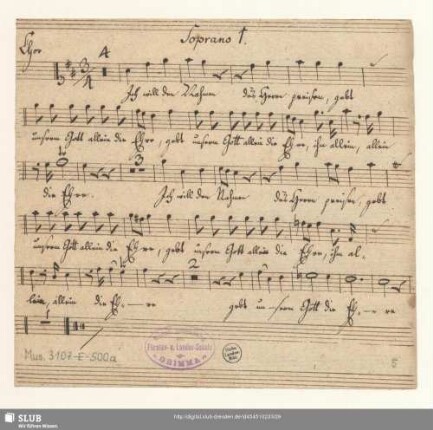 Soprano I. [nur erster Chor]