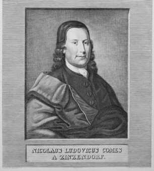 Bildnis des Stifters der Herrnhuter Brüdergemeine und des Kirchenlieddichters Nikolaus Ludwig Graf von Zinzendorf