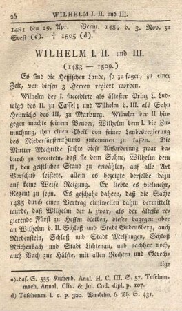 Wilhelm I. II. und III. (1483 - 1509.)