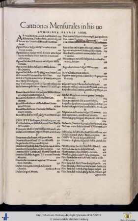 Cantiones mensurales in his voluminibus plures…