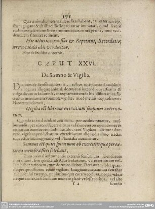 Caput XXVI. De Somno & Vigilia