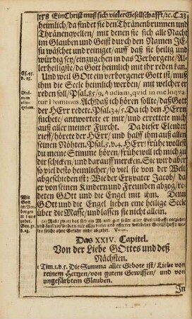 Cap. XXIV. Von der Liebe Gottes und deß Nächsten