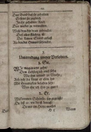 X. Unterredung zweyer Verlobten