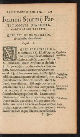 Ioannis Sturmii Partitionum Dialecticarum Liber Tertius.