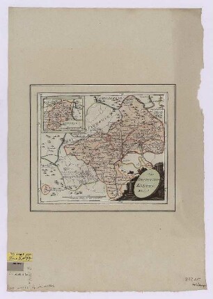 Karte des Fürstentums Coburg, ca. 1:220 000, Kupferstich, 1791 : Das Fürstenthum Koburg. - [Ca. 1:220 000]. - [Wien] , [1791]. - 1 Kt. : kolor. Kupferst. ; 25 x 21 cm