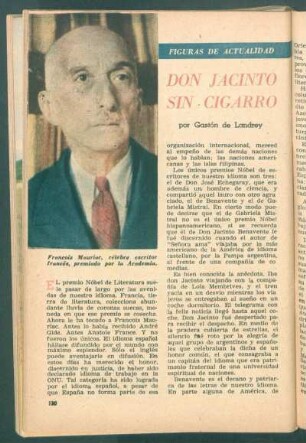 Don Jacinto sin cigarro : Figuras de actualidad