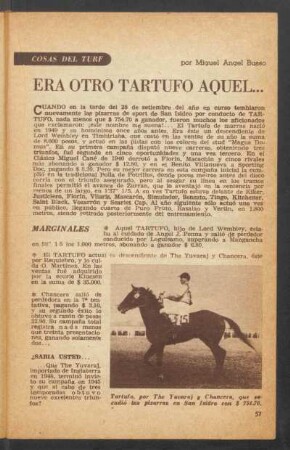 Era otro tartufo aquel ... : Cosas del turf
