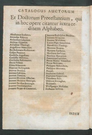 Catalogus Auctorum Et Doctorum Protestantium, qui in hoc opere citantur ...