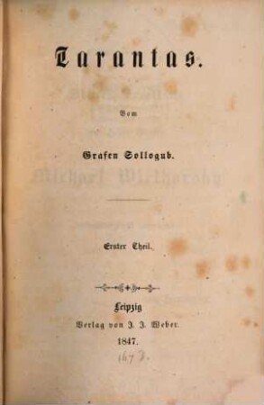 Nordisches Novellenbuch, 3,1. Tarantas ; 1