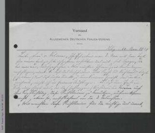 Brief von Antonie Traun an Dorothee von Velsen