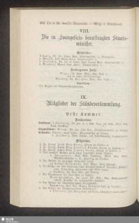 VIII. Die in Evangelicis beauftragten Staatsminister