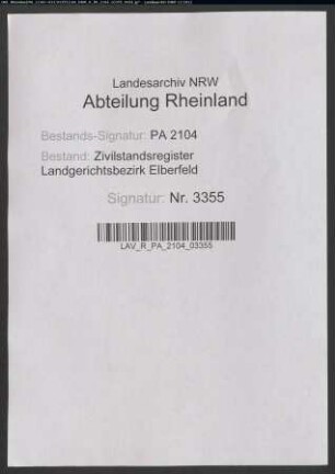 Heiratsregister Merscheid