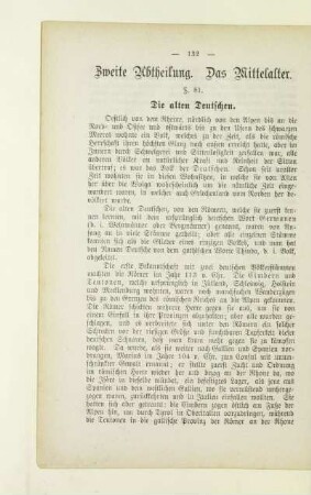 Zweite Abtheilung. Das Mittelalter