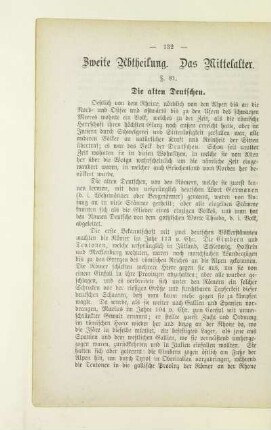 Zweite Abtheilung. Das Mittelalter