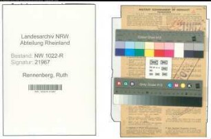 Entnazifizierung Ruth Rennenberg , geb. 19.07.1918 (Kindergaertnerin)