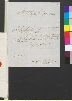 Brief von Sinner, Johann Christoph Daniel an Goethe, Johann Wolfgang von