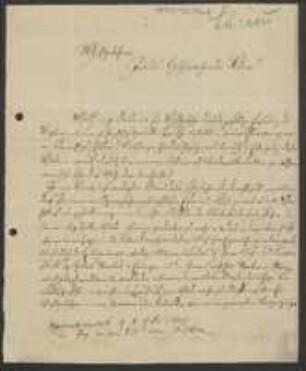 Brief von Wilhelm Lucius an Unbekannt