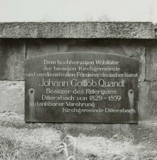 Gedenktafel für Johann Gottlob von Quandt (1787-1859)