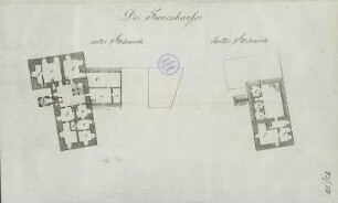 Pirna. Festung Sonnenstein 1. und 3. Stockwerk des Frauenhauses. Taf. VII. aus: Nostitz und Jänckendorf, Gottlob A. E. von: Beschreibung der Königl. Sächsischen Heil- und Verpflegungsanstalt Sonnenstein - T. 1, Abt. 2. Dresden: SLUB Hist.Sax.H.1795