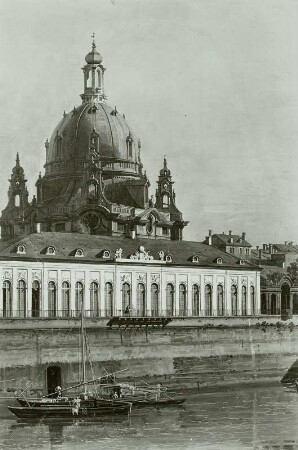 Dresden vom rechten Elbufer oberhalb der Augustusbrücke