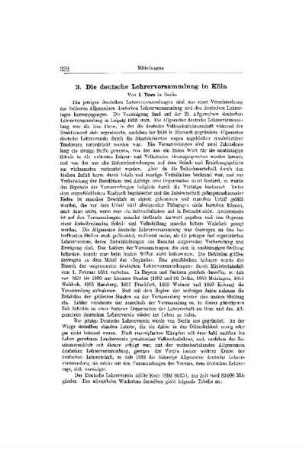 Die deutsche Lehrerversammlung in Köln