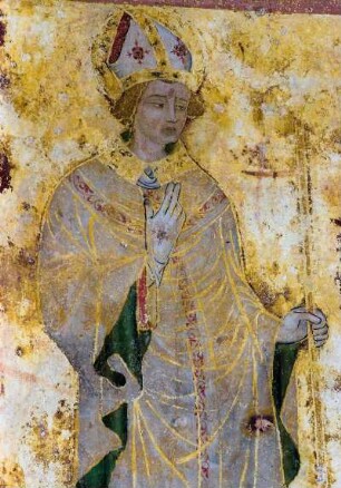 Frankreich. Auvergne. Allier. Ebreuil. Eglise Saint Leger. Fresken 12 und 15 Jahrhundert