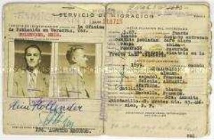 Ausweis für einen deutschen Emigranten in Mexiko mit mehreren Bürgschaften (?) - Personenkonvolut