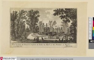 Veue du bout du Canal de la Grotte du Jardin de Ruel, et des Fontaines et Bassins