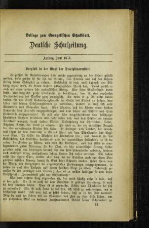 Sorgfalt in der Wahl der Disciplinarmittel