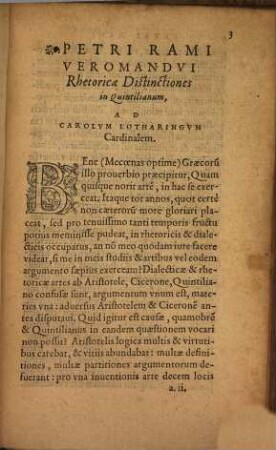Rhetoricae distinctiones in Quintilianum : Oratio eiusdem de studiis philosophiae et eloquentiae coniungendis