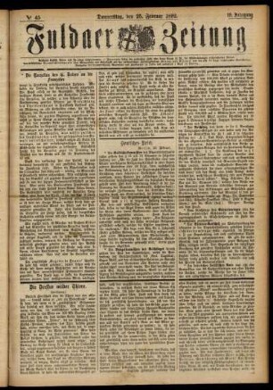 Ausgabe vom Donnerstag, den 25. Februar 1892.