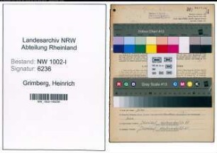 Entnazifizierung Heinrich Grimberg, geb. 08.04.1907 (Schlosser)