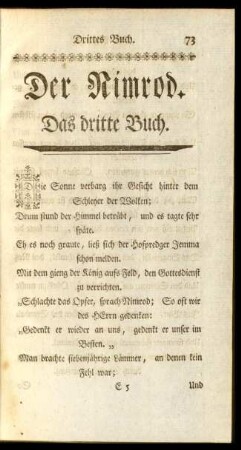 Der Nimrod. Das dritte Buch
