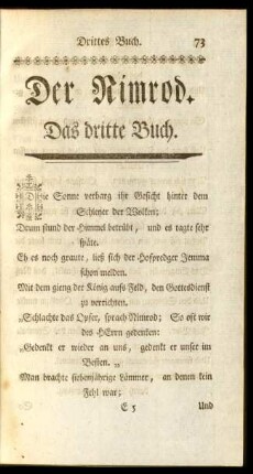 Der Nimrod. Das dritte Buch
