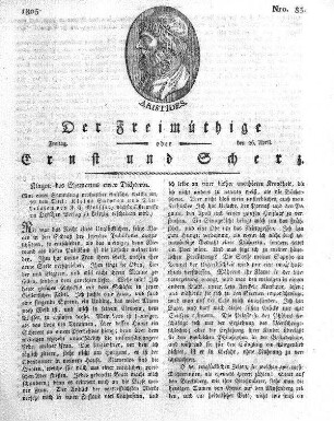 Nro. 83, Freitag, den 26. April 1805