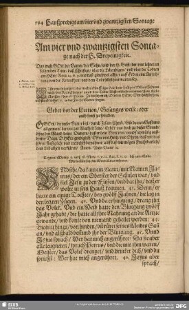 Am vier und zwantzigsten Sontage nach der H. Dreyeinigkeit